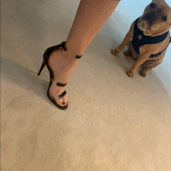 Mint Tamara Mellon black patent sexy strappy heels - Picture 2 of 10